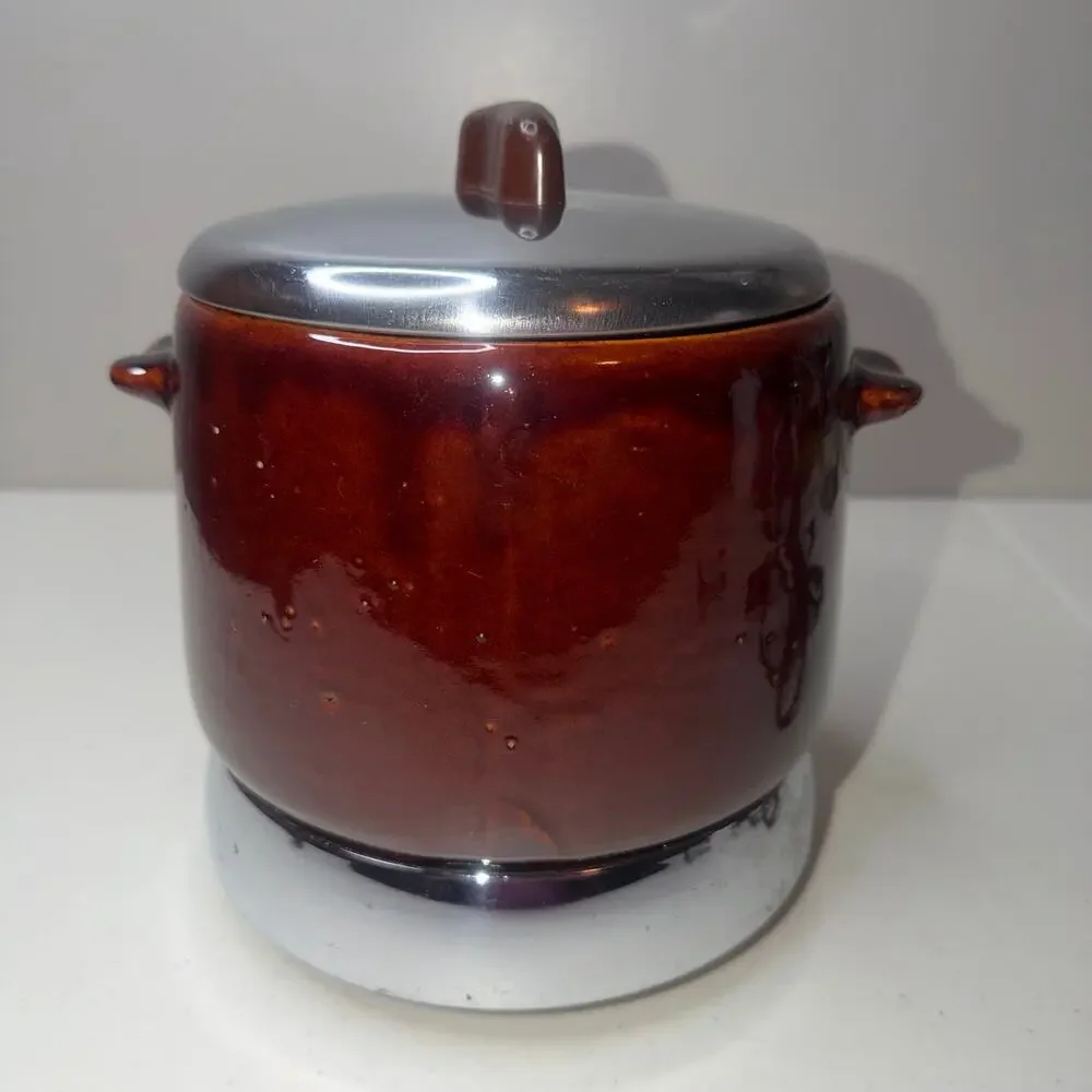 Vintage West Bend Bean Pot With Electric Warmer & Cord Works Great